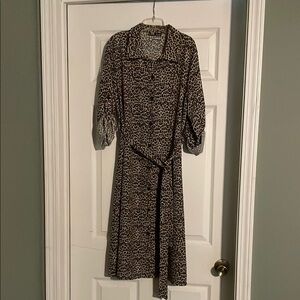 Leopard Print shirt Dress with belt size medium